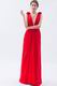 Sexy Deep V-Neck Backless Red Evening Dress Gown