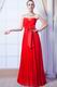 Sleeveless Scarlet Evening Dress With Bowknot Inexpensive