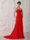 Dancing Floor Evening Dress With Scarlet Split Chiffon Skirt