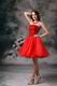 Sequin Bodice Sweet 16 Dress With Scarlet Organza Short Skirt