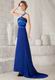 Royal Blue One Shoulder Split Floor Length Prom Party Dress