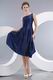 Modest Dark Blue Homecoming Dress With One Shoulder Skirt