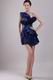 Navy Blue Strapless Mini-length Short Cheap Prom Dress