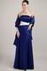 Dark Blue Strapless Mother of the Bride Dress With Shawl