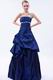 Strapless Navy Blue Taffeta Prom Ball Gown For Low Price