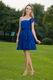 One Shoulder Knee Length Royal Blue Chiffon Bridesmaid Dress