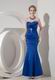 Sexy Mermaid Ankle-length Royal Blue Prom Party Dress Petite