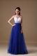 Sweetheart Floor Length Royal Blue Tulle Dress For Evening