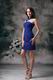 Asymmetrical Neckline Ruched Royal Blue Short Prom Dress For Homecoming