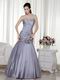 Silver Taffeta Floor Length Handmade Evening Dress Cheap