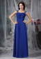 Criss Cross Design Prom Dress Made By Royal Blue Chiffon Inexpensive