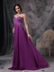 Purple Empire Sweetheart Beaded Prom Dress Made By Chiffon Inexpensive