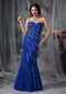 Mermaid Sweetheart Beaded Celrbrity Dress In Royal Blue Inexpensive
