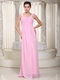 Baby Pink Chiffon Fabric Wide Straps Simple Dress For Prom Wear Inexpensive