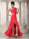 Side Beaded High Slit Alizarin Crimson Dresses For Prom Wear Inexpensive