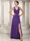 V-neck New Look Prom Dresses For Designer Purple Chiffon Skirt Inexpensive