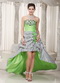 Spring Green Strapless High-low Taffeta Prom Dress Not Expensive Inexpensive