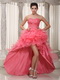 Watermelon Sweetheart High-low Ruffles Skirt Prom Dress Season Inexpensive
