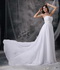 Popular White Chiffon Prom Dress With Silver Beading Decorate Inexpensive