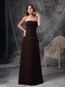 Brown Strapless Floor-length Prom Dress Discount Inexpensive