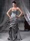 Cheap Sweetheart Gray Taffeta Lady Dress For Prom Wear Inexpensive