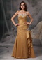 Dark Golded Column Floor-length Prom Dress Made By Taffeta Inexpensive