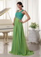 2014 Chiffon Straps Cache Prom Dress Teal and Grass Green Inexpensive