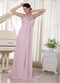 Baby Pink Chiffon Prom Dress With Halter Top Long Skirt Inexpensive