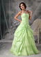 Apple Green A-line Embroidery Prom Dress Cheap Price Inexpensive