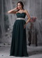 Cheap Dark Green Sweetheart Prom Dress With Belt Inexpensive