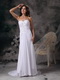 Romantic Brush Train White Chiffon Prom Celebrity Dress Inexpensive