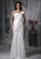 Sequin Decorate Pretty One Shoulder Prom Dress In White Inexpensive