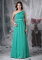 Nice Turquoise One Shoulder Prom Dress Other Side Zipper Inexpensive