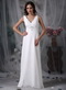 White Prom Dress With V-neck Floor-length Chiffon Skirt Inexpensive