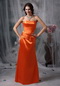 Strapless Simple Long Prom Dress In Orange Red Inexpensive