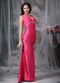 Fuchsia V-neck Cache Prom Dress Floor Length Cheap Inexpensive