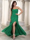 Sweetheart Neck Sexy Side Split Prom Gown Dark Green Inexpensive