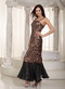 Colorful Straps Ankle-length Sequin Prom Dress With Organza Inexpensive