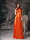 Orange Red Empire Halter Cheap Prom Dress For Junior Inexpensive