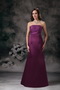 Cheap Strapless Floor-length Purple Prom Dress For Lady Inexpensive