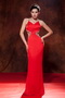 Red Chiffon Criss-Cross Back Straps Dress For Celebrity Wear Inexpensive