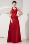 Red Special Party Dress With Halter Floor Length Skirt Inexpensive