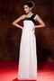 Black and White One Shoulder Chiffon Prom Gowns For Lady Inexpensive