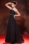 Black One Shoulder Floor-length Chiffon Prom Dresses 2014 Designers Inexpensive