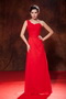 Simple One Shoulder Chiffon Red Top Designers For Prom Dress Inexpensive