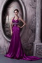 Halter Silk Like Satin Eggplant Purple Prom Dress For Women Inexpensive