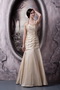 Halter Floor-length Champagne Taffeta Prom Dress Simple Style Inexpensive