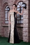 Black and Champagne Embroidery Multi Color Prom Dress Unique Inexpensive