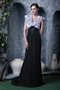 Unique Ruffles V-neck Chiffon White and Black Prom Dress Cache Inexpensive