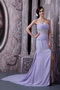 Beaded Lavender Chiffon Prom Dress With Sexy Side Split Inexpensive